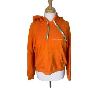 WARM "Warm Aloha" Orange Hoodie Sweatshirt 100% Cotton Size Medium